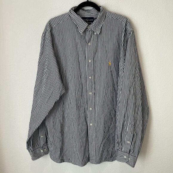 Polo Ralph Lauren Other - Vintage Polo Ralph Lauren Striped Long Sleeve Dress Shirt Sz XXL Preppy Office
